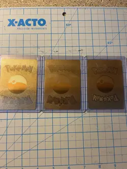Pokemon Textured Gold Foil Fan Art Pokemon (lot Of 3) - Image 5