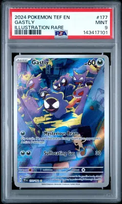 2024 Pokemon Temporal Forces Gastly Full Art #177/162 PSA 9 - Image 1