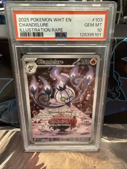 Pokemon TCG Chandelure IR 103/086 Sv: White Flare (WHT) NM English PSA 10 Gem - Image 1