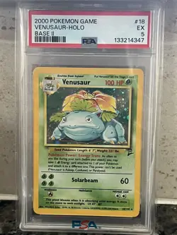 Pokemon 2000 Game Venusaur Holo Base II Psa Grade 5 - Image 1