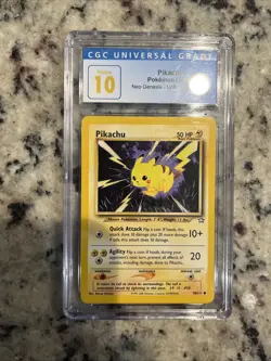 CGC 10 MINT Pikachu 2000 Neo Genesis 70/111 Pokemon Card psa - Image 1