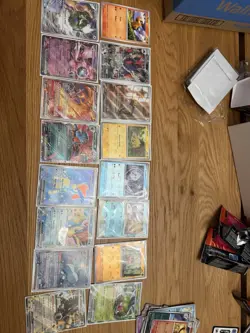 Pokemon TCG Full Art Holo Card Lot - Meowth, Charcadet, Grimsley, Sharpedo - Image 1