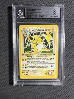 POKEMON GYM CHALLENGE 1ST EDITION #11 LT. SURGE'S RAICHU HOLO BGS 8 - Image 1