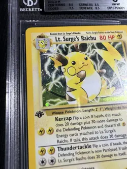 POKEMON GYM CHALLENGE 1ST EDITION #11 LT. SURGE'S RAICHU HOLO BGS 8 - Image 2