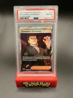 2023 POKEMON MEW EN-151 ULTRA RARE #197 GIOVANNI'S CHARISMA PSA 10 - Image 1