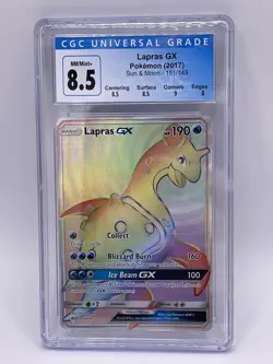 Pokemon Lapras GX Full Art Secret Rare 151/149 2017 Sun & Moon CGC NM/MINT 8.5 - Image 1