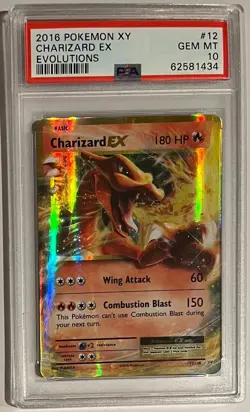 2016 Pokemon XY Evolutions Charizard EX #12 PSA 10 - Image 1