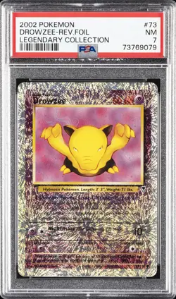 2002 POKEMON LEGENDARY COLLECTION #73 DROWZEE-REVERSE FOIL PSA 7 - Image 1