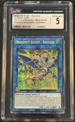 2020 Yu-Gi-Oh! Dragunity Knight Romulus Prismatic Secret Rare #MP20-EN145 CGC 5 - Image 1