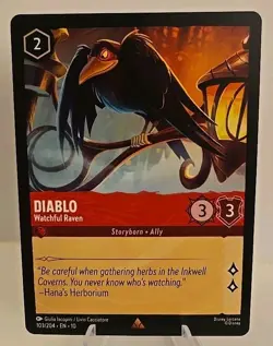Diablo - Watchful Raven 103/204 Disney's Lorcana Whispers in the Well Regular - Image 1