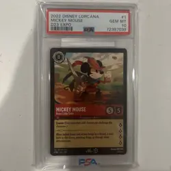 DISNEY LORCANA MICKEY MOUSE GEM MINT 1ST ED D23 Expo Brave Little Tailor PSA 10 - Image 1