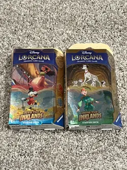 Lorcana Into The Inklands Starter Deck - opened -Amber/Emerald & Ruby/Sapphire - Image 1