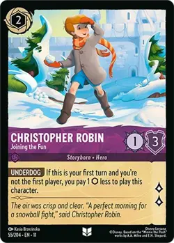 DISNEY LORCANA TCG Winterspell Christopher Robin Joining the Fun Uncommon 55/204 - Image 1