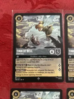 4x Disney Lorcana Fabled - Tinker Bell - Giant Fairy - Super Rare 188/204 x4 - Image 3