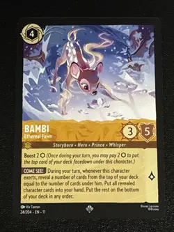 Disney Lorcana Winterspell Bambi - Ethereal Fawn 24/204 NM Super Rare - Image 1