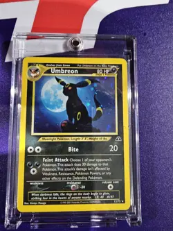 Pokemon TCG Umbreon Neo Discovery Holo Card 13/75 Unlimited Rare 2001 With SWIRL - Image 2
