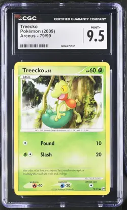 CGC 9.5 MINT+ Treecko 2009 Arceus 79/99 Pokemon Card - Image 1