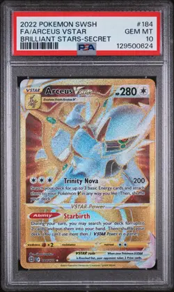 2022 Arceus VSTAR Holo PSA 10 Swsh09 Brilliant Stars Secret Card 184/172 - Image 1