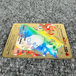 Rainbow Charizard VMAX Gold Metal Pokemon Card Collectible Heavy Display - Image 4