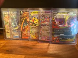 Pokemon Card Lot EX GX V – Pikachu Charizard Gengar Eevee Sylveon – 7 Cards NM - Image 1