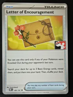 Letter Of Encouragement 189/197 Play! Prize Pack Series 4 Non Holo Pokemon NM - Image 1