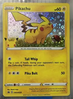 Pokemon TCG Pikachu SWSH039 Black Star Promo Cards Celebrations Holo Near Mint - Image 1
