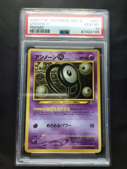 Pokemon Cards: Japanese Neo 2 Promo: Unown O 201 PSA 10 - Image 1