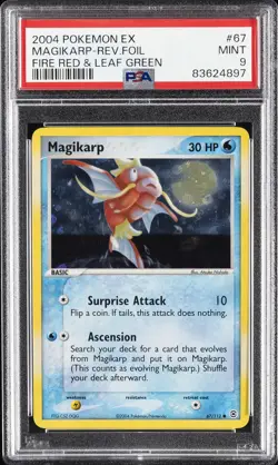 2004 POKEMON EX FIRE RED & LEAF GREEN #67 MAGIKARP-REVERSE FOIL PSA 9 - Image 1