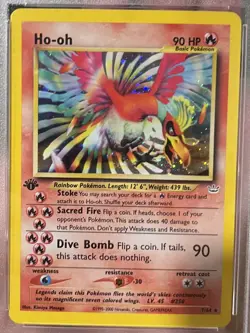Pokemon Neo Revelation 2001 Ho-Oh 1st Edition Holo Rare #7 PSA 7 NM - Image 2