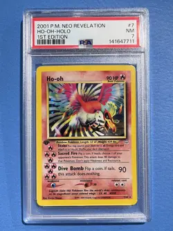 Pokemon Neo Revelation 2001 Ho-Oh 1st Edition Holo Rare #7 PSA 7 NM - Image 3