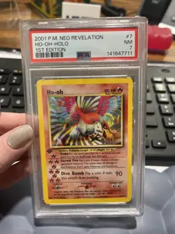 Pokemon Neo Revelation 2001 Ho-Oh 1st Edition Holo Rare #7 PSA 7 NM - Image 4