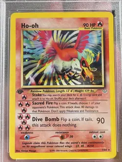 Pokemon Neo Revelation 2001 Ho-Oh 1st Edition Holo Rare #7 PSA 7 NM - Image 5