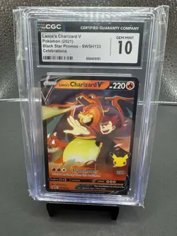 Lance’s Charizard Pokemon 21 black star promo celebrations CGC 10 - Image 1