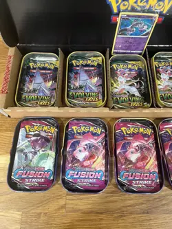 Pokemon Kanto Power Mini tin 5x Evolving Skies & 5x Fusion Strike Booster Packs - Image 3
