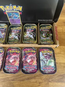 Pokemon Kanto Power Mini tin 5x Evolving Skies & 5x Fusion Strike Booster Packs - Image 4