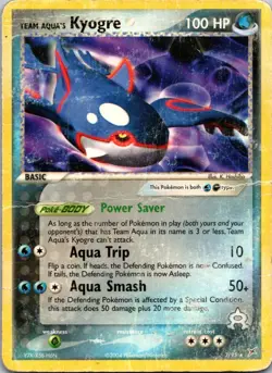 Team Aqua's Kyogre 3/95 Holo Rare Team Magma vs Team Aqua HP Pokemon TCG - Image 1