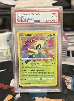 Pokemon TCG Celebi SwSH Vivid Voltage 009/185 Holo Amazing Rare PSA 9 MINT 5115 - Image 1