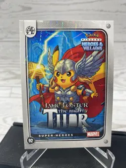 Pikachu as Jane Foster Lazer Holo Marvel Heroes & Villains Non-Pokemon Fan Art - Image 1