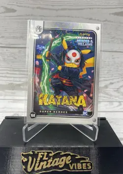 Pikachu as Katana #168 Lazer Holo DC Heroes & Villains (Non-Pokemon Fan Art) - Image 1