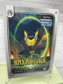 Pikachu as Ra's al Ghul 138 Lazer Holo DC Heroes & Villains (Non-Pokemon Fan Art - Image 2