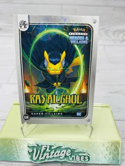 Pikachu as Ra's al Ghul 138 Lazer Holo DC Heroes & Villains (Non-Pokemon Fan Art - Image 5