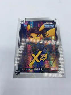 Pikachu as X-23 #57 Lazer Holo Marvel Heroes & Villains (Non-Pokemon Fan Art) - Image 5