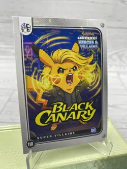 Pikachu as Black Canary 110 Lazer Holo DC Heros & Villains (Non-Pokemon Fan Art) - Image 2