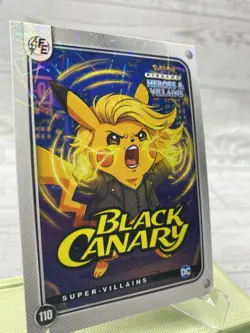 Pikachu as Black Canary 110 Lazer Holo DC Heros & Villains (Non-Pokemon Fan Art) - Image 3
