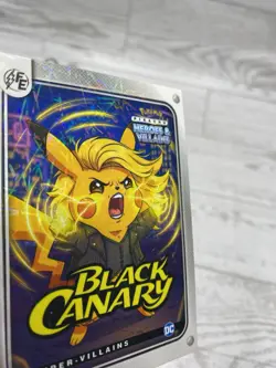 Pikachu as Black Canary 110 Lazer Holo DC Heros & Villains (Non-Pokemon Fan Art) - Image 4