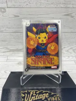Pikachu as Dr. Strange Lazer Holo Marvel Heroes & Villains Non-Pokemon Fan Art - Image 1