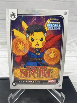 Pikachu as Dr. Strange Lazer Holo Marvel Heroes & Villains Non-Pokemon Fan Art - Image 2