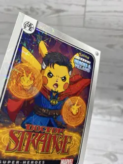 Pikachu as Dr. Strange Lazer Holo Marvel Heroes & Villains Non-Pokemon Fan Art - Image 3