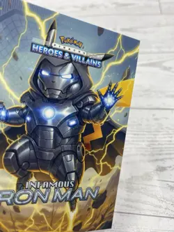 Pikachu as Iron Man #T10 Rare Holo Foil Heroes & Villains (non-Pokemon fan art) - Image 4