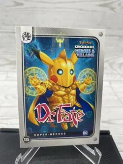 Pikachu as Dr. Fate #125 Lazer Holo DC Heroes & Villains (Non-Pokemon Fan Art) - Image 2
